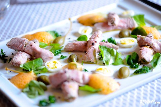 Chef Enzo Fargiones porcini dusted venison carpaccio.